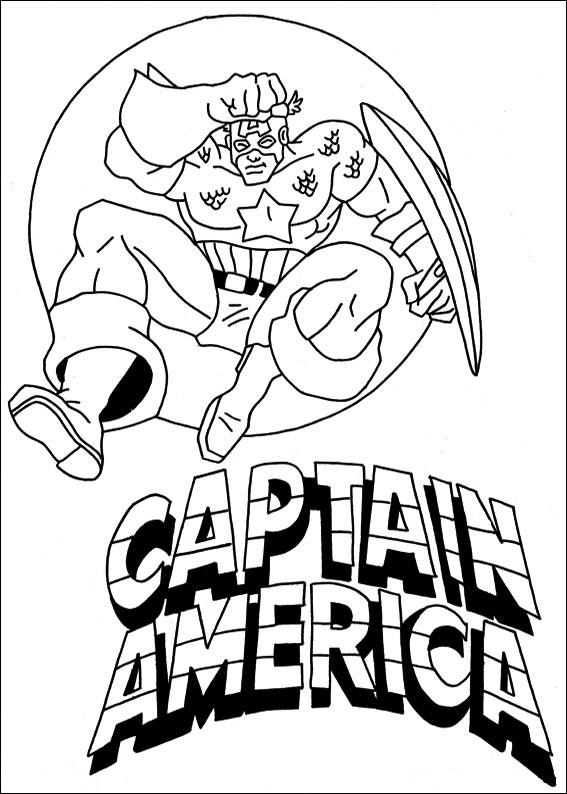 coloriage captain america bondit